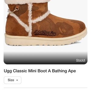 UGG MEN x A BATHING APE Classic Mini Chesnut Boots.